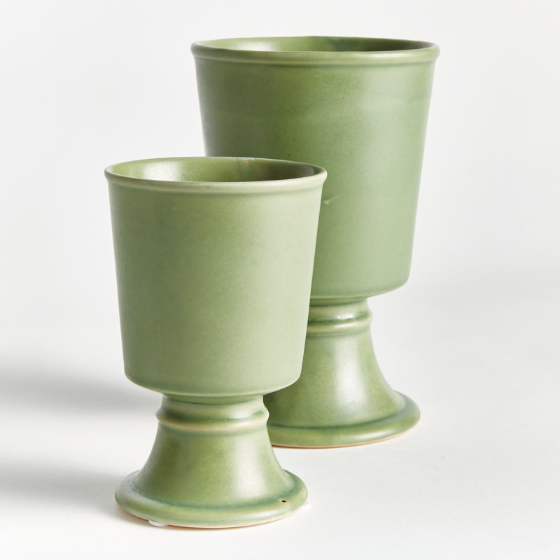 KELCY FOOTED CACHEPOTS, Green