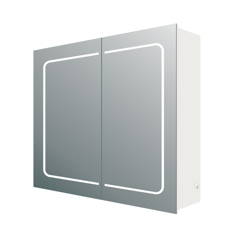 Mya 660mm W 630mm H Surface Frameless Medicine Cabinet Mirror 2 Fixed