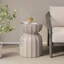Ensemble de table basse et de table d'appoint 13 "modernes et imperméables pour l'extérieur et l'intérieur, conception durable en ciment Mgo, convenant pour le patio, le jardin, la cour et le salon, blanc, 2 pièces-920381882