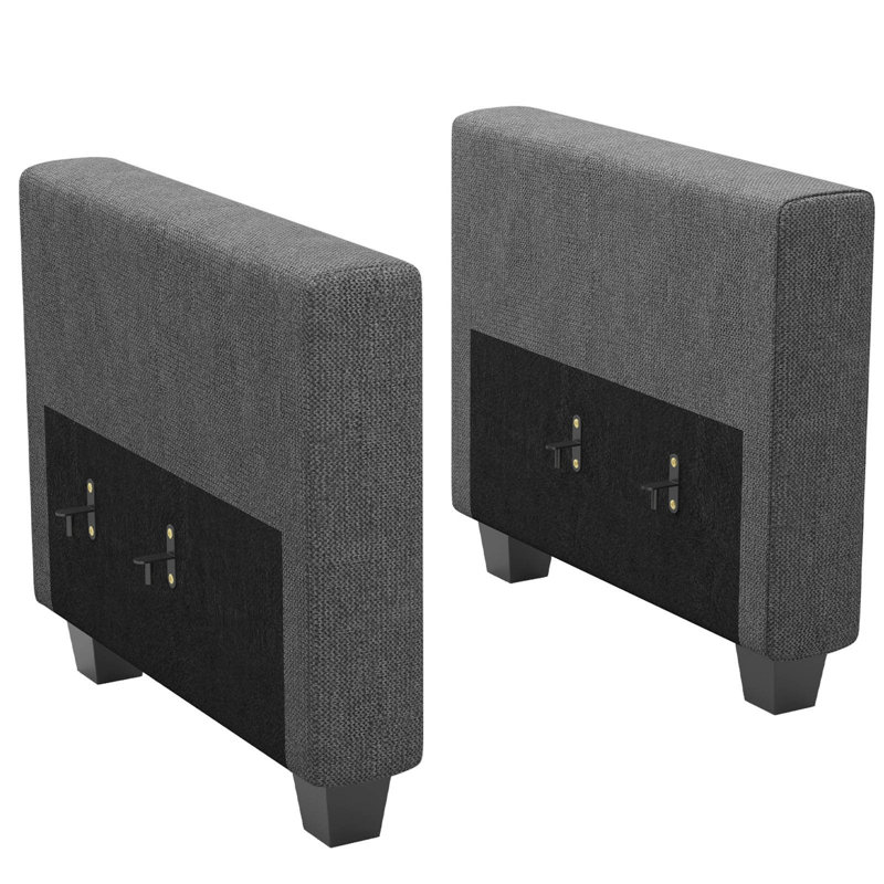 Soneson Ivery Solid Wood Arms, Armrest of Sectional Sofa, Dark Gray Linen