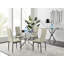Bernell Modern Chrome Metal & Glass Round Dining Table Set with 4 Quilted Velvet Chairs-88587577-88587582-88587581