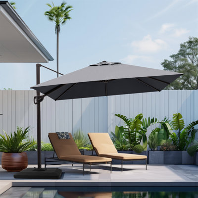 144'' x 108'' Rectangular Cantilever Umbrella with Crank Lift , Counter Weights Included