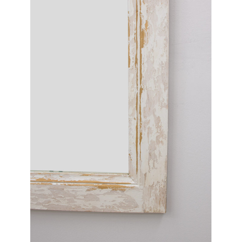 Romeo Flat Solid Wood Wall Mirror, Gray/Brown