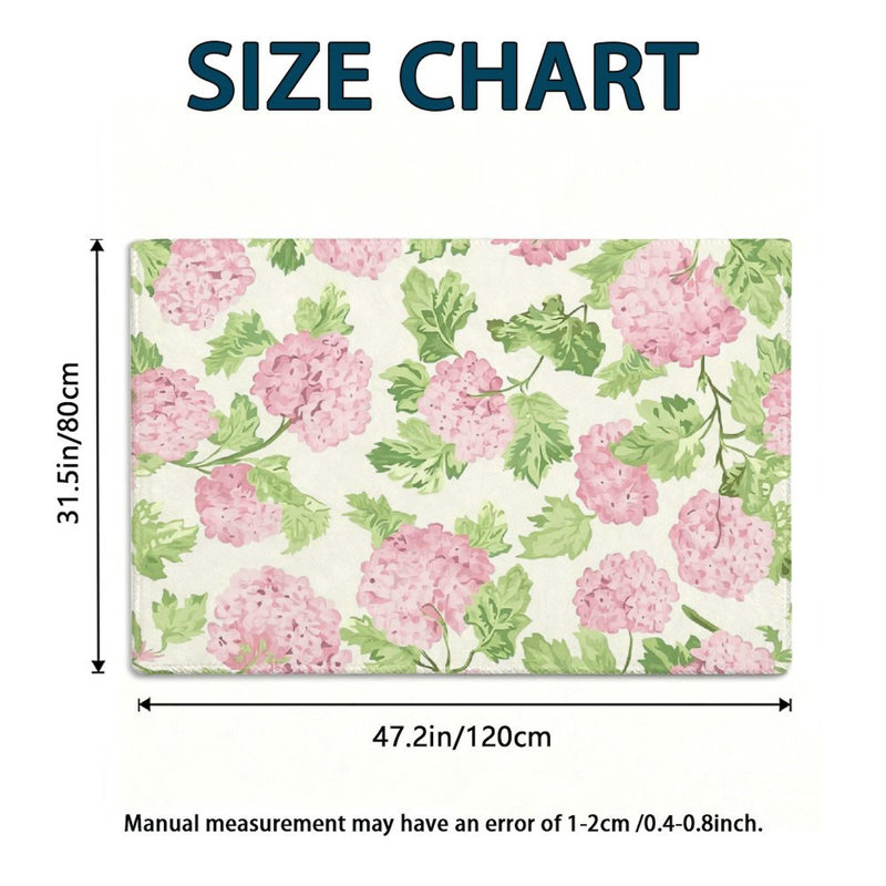 Tapis de jardin 47 x 31 pouces à motif floral pivoine rose et blanc cassé