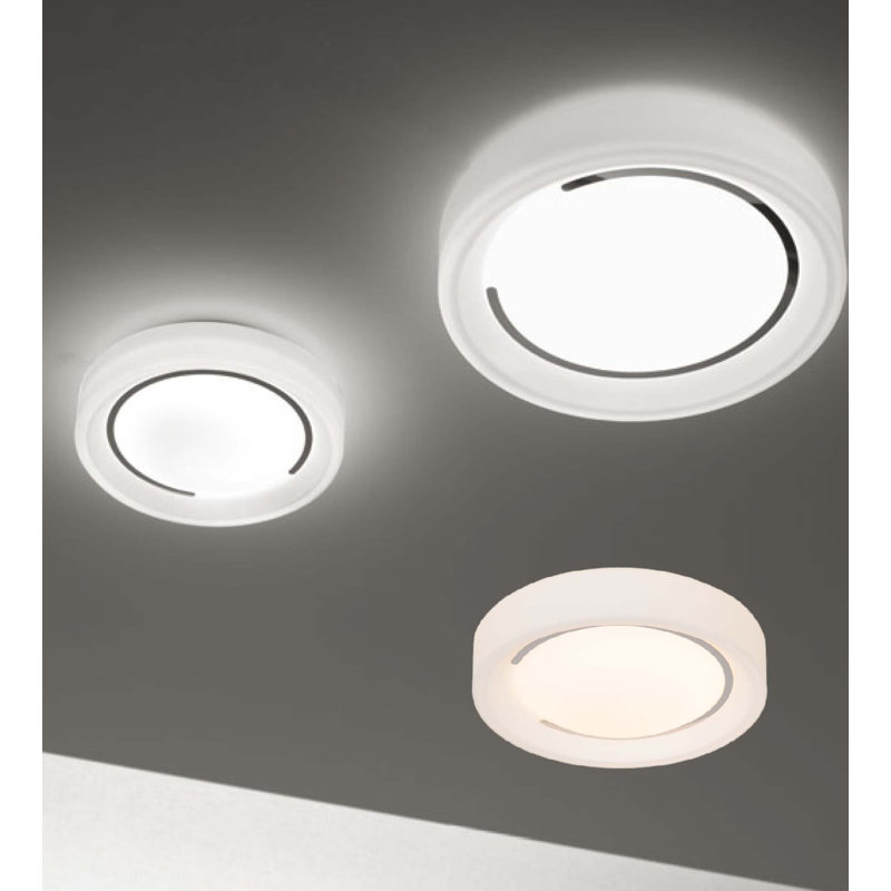 Ceiling light 1-light Messer, Chrome/White, Bulb: 3 x E27 42W (not included)