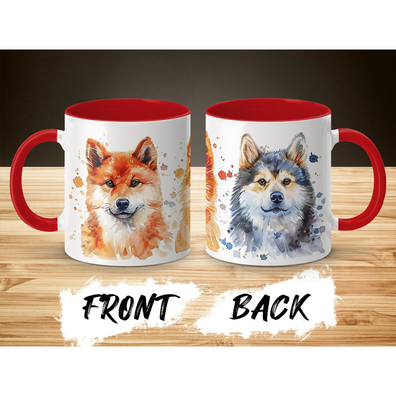 Ceramic Coffee Mug, 3, Red