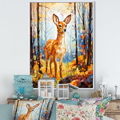 " Deer Mosaic Forest Wildlife "