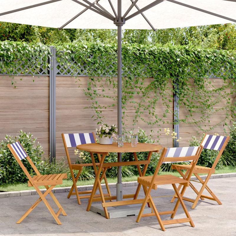 4 - Person Acacia Wood Patio Dining Set with Round Table