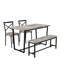 Table et chaise de salle à manger quatre pièces avec, grâce industrielle, acier gris, étapes d'assemblage faciles, composition, instructions