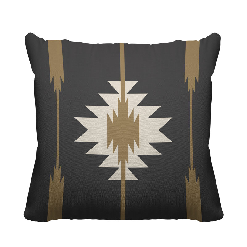 Coussin décoratif intérieur / extérieur Jolon Southwestern, 17 po x 17 po, Rouge, Carré