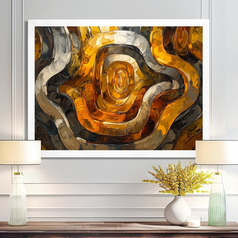 Lupo - Abstract Wall Art, H 24 po x l 32 po, Avec cadre, Blanc