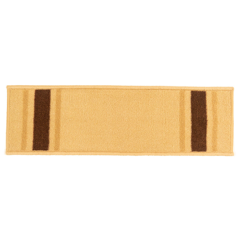 Tapis d'escalier à bordure sur mesure à rayures sur mesure, Noir, Rectangle 2 pi 2 po x 8,5 po