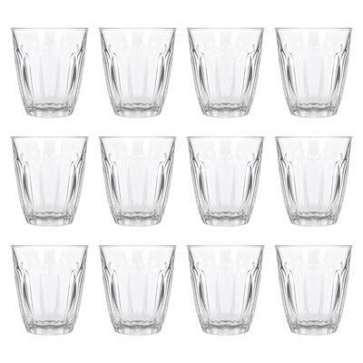 Argon Tableware Fluted Drinking Glasses - Ribbed Fluted Coffee Juice Glassware Tumblers Set