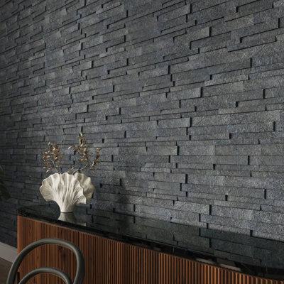 Lignes linéaires 6 po x 12 po Carrelage mural en quartzite