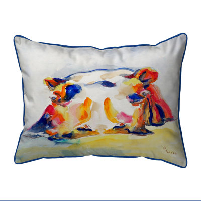 Hippo Outdoor Throw Pillow