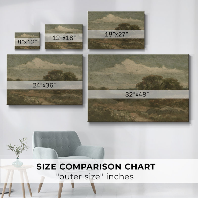Paysage rétro - DCXCIX, H 9 po x l 13 po x P 1,5 po, Toile tendue