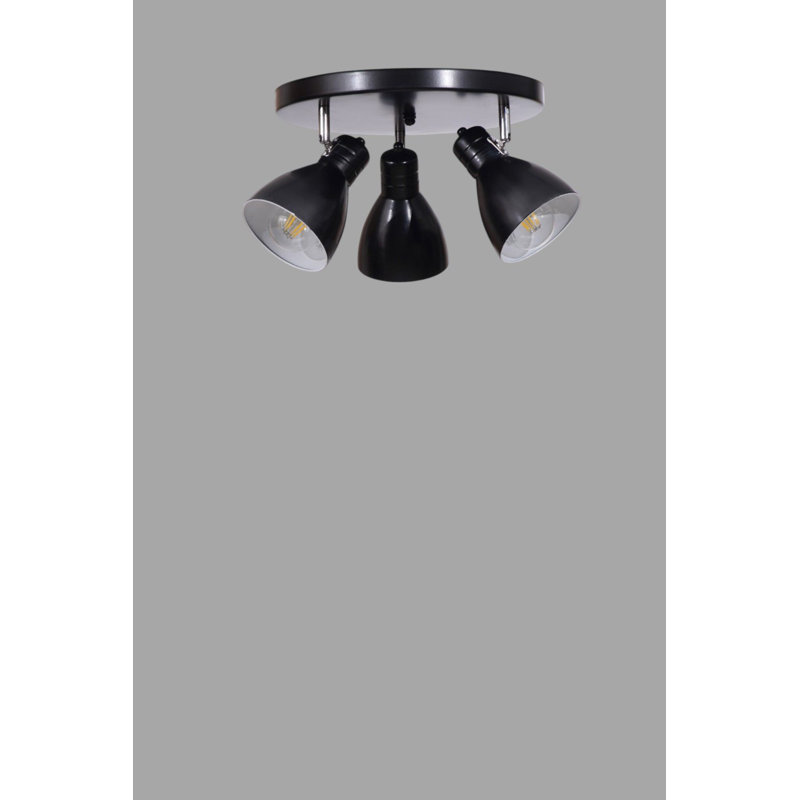 Lustre noir élégant, structure en métal, 11,0 x 5,9 pouces | Hauteur totale: 7,9 pouces | Plaque de base: 11,8 x 1,2 pouces | 3 x douilles E27 (40 W maximum, ampoule non incluse) | Éclairage élégant pour la décoration intérieure, indice de protection IP20