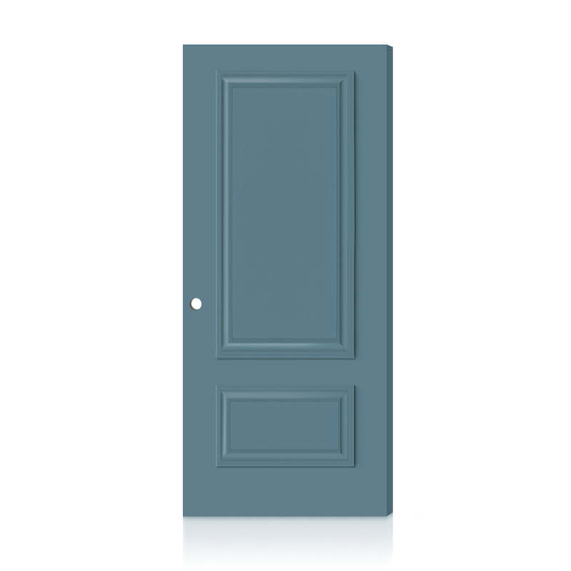 Dalle de porte intérieure en composite 2 panneaux droite et ignifuge résistante au feu Palazzo, 80 x 28, Bleu dignité, Oui
