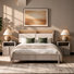 4-Piece Bedroom Set, Fluted Platform Bed with 2 Nightstands and 6-Drawer Dresser