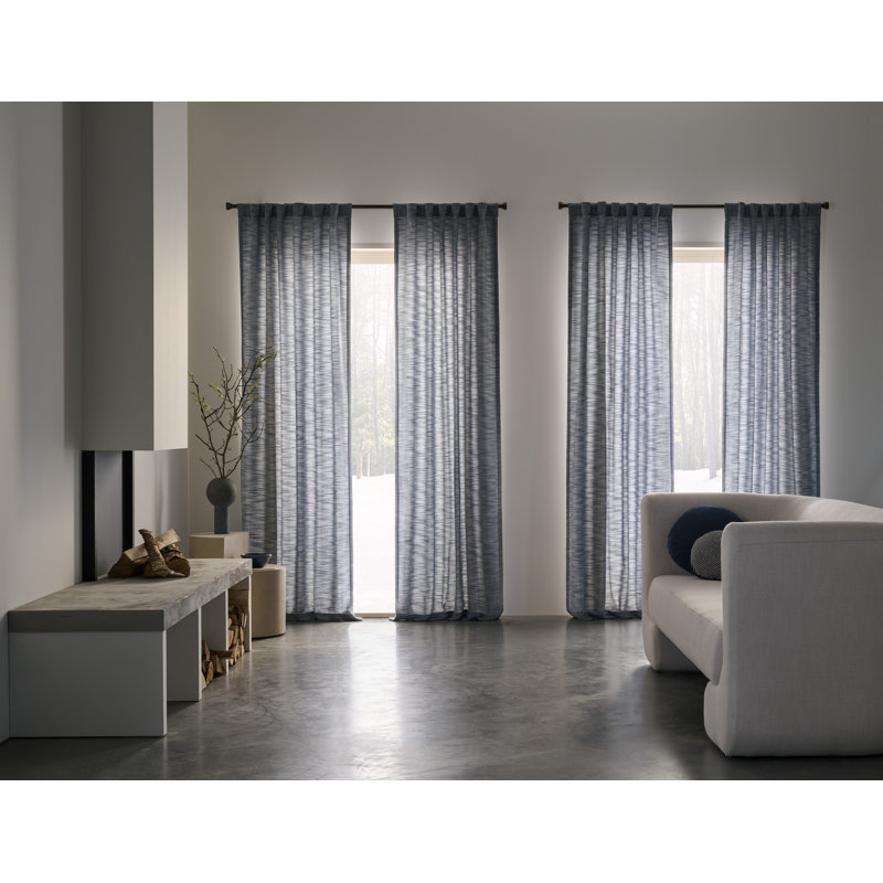 Tecoma Room Darkening Single Curtain Panel, Indigo, 50" W x 108" L