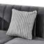Canapé d'angle gris de 175 cm (69 pouces) en velours victorien de luxe, style milieu du siècle, avec texture brodée et finitions dorées, dossier, coussins raffinés, assise moelleuse pour le salon, 3 coussins inclus
