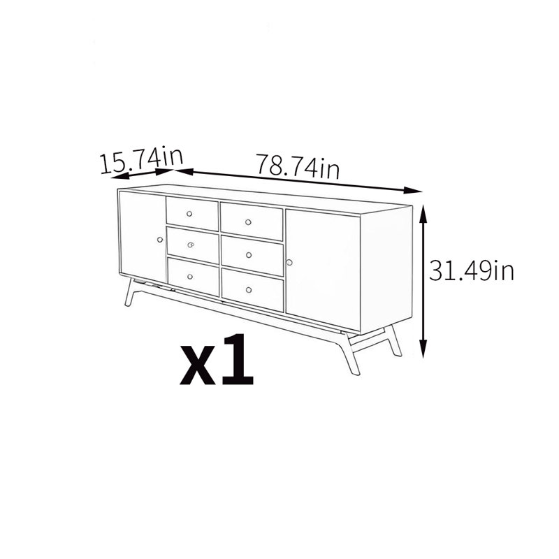 Solid wood retro style TV stand