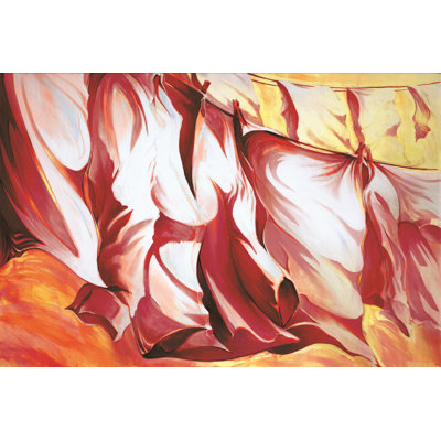 Crisp Breeze Red - Wrapped Canvas Painting
