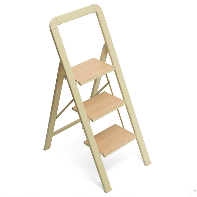Escabeau pliant à 3 marches pour adultes avec large pédale antidérapante, escabeaux légers en aluminium pliables pour le bureau de cuisine à domicile, capacité de 450 lb