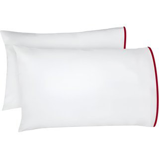 400TC Embroidery Cotton Sateen 4 Piece Sheet Set Fitted Sheet Fits Upto 16" Deep Pocket, Burgundy Border, Twin XL Sheet Set