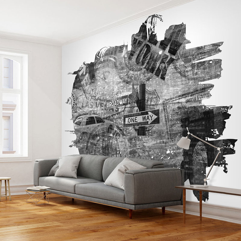 Black and White New York Collage 3.09m x 400cm Wallpaper
