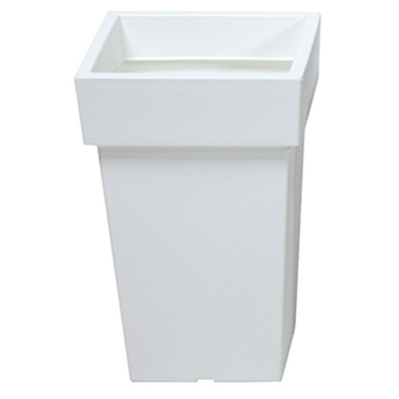 Calabro Pot Planter, White, 18.1cm H x 19.3cm W x 19.3cm D