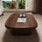 Nut-brown Solid Wood Rectangular Coffee Table-912393453