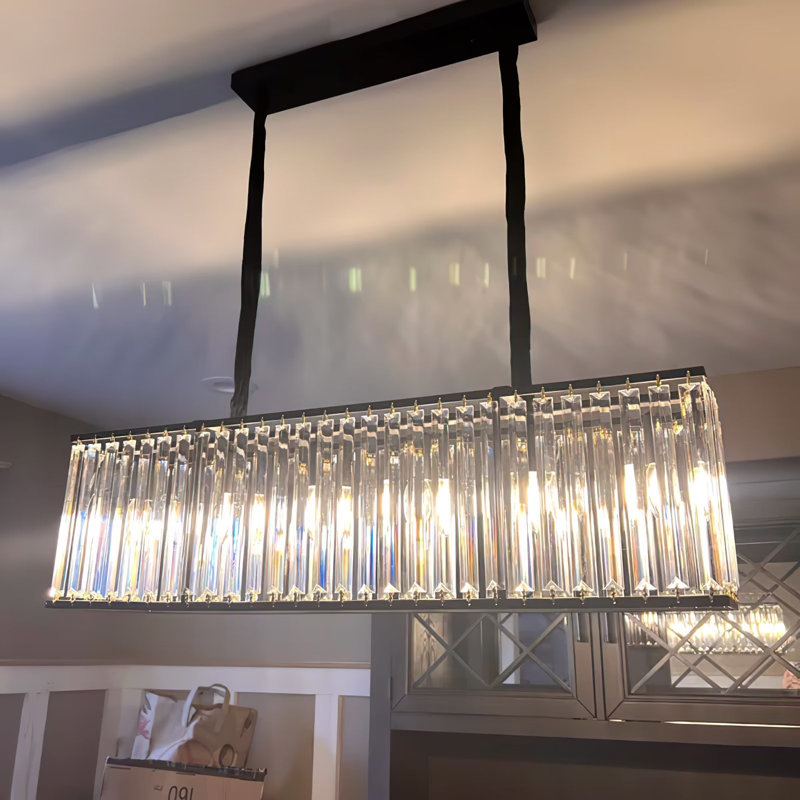 Lustre rectangulaire pour îlot de cuisine à 6 lumières Jenzel