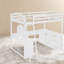 Lit mezzanine double avec bureau de rangement, chambre à coucher moderne en bois aggloméré blanc