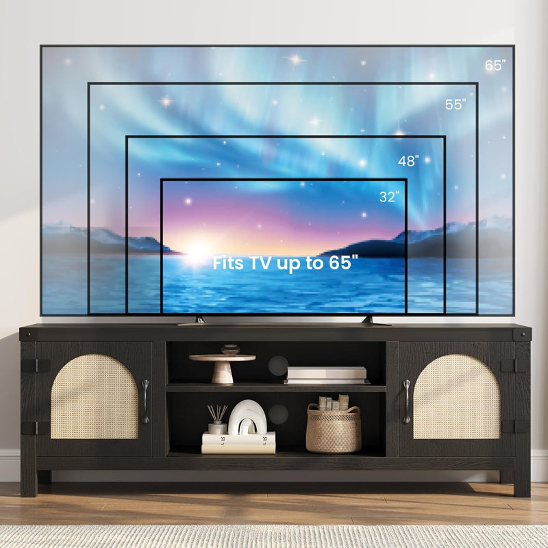 Unfinished TV Stand for TVs up to 65", Black