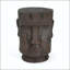 Table de bout à piédestal avec statue Moai de Pâques - gris clair, MGO