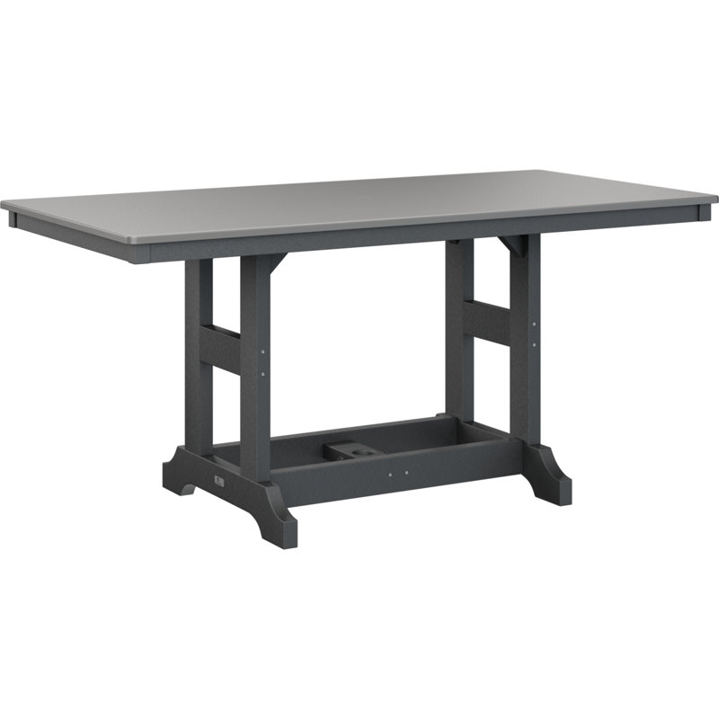 Table de salle à manger rectangulaire Berlin Garden, Acier inoxydable martelé, Noir, H 30,87 po x l 66 po x P 33 po