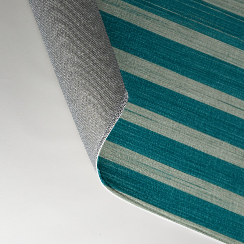 Tapis intérieur / extérieur gris HorizontalStripes, Rectangle 5 pi x 7 pi