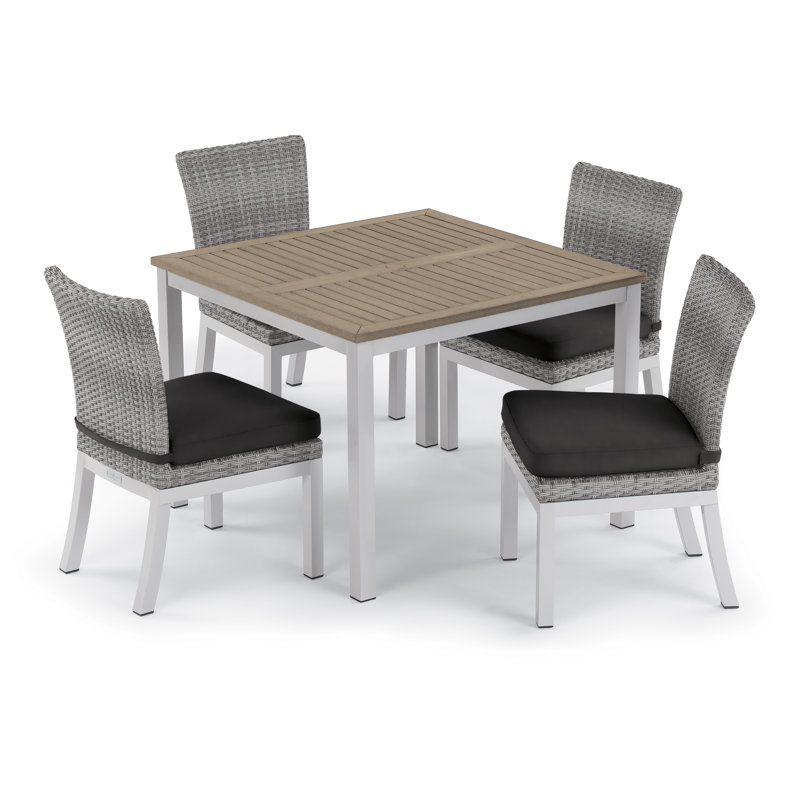 Travira Outdoor Square Dining Table, Tekwood Vintage, Flint