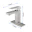 Robinet de lavabo de salle de bain à poignée simple avec drain escamotable (avec trop-plein)-129755538