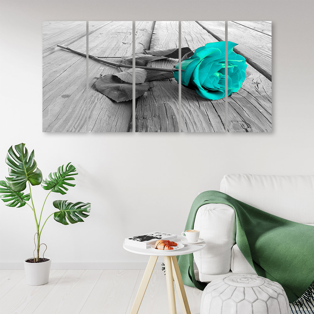 Leinwandbild Bridge Rose Flower Turquoise