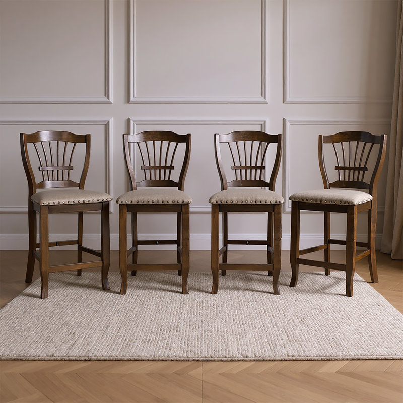 Chaise de comptoir Berkleigh en bois brun espresso (ensemble de 4), 4
