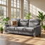 Canapé Chesterfield 3 places en tissu velours l 82 po x P 29,5 po x H 35,4 po Snowfleece-128968717