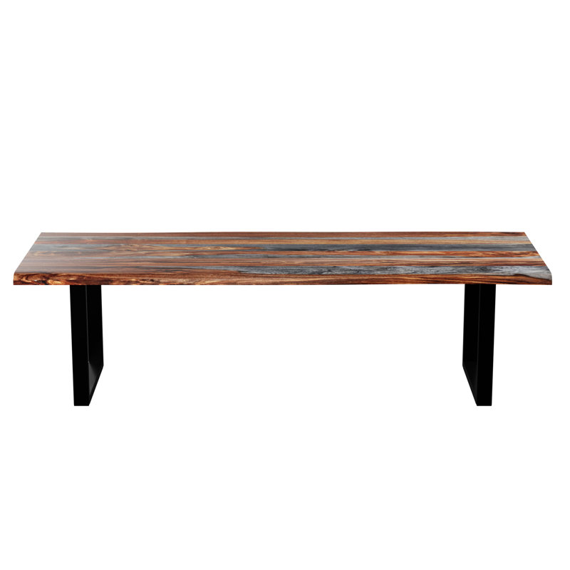 Table de salle à manger Georgy, L 40 po x L 108 po, Noir / Gris / Brun