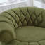 Fauteuil d'appoint pivotant doux vert 360 ° par Chenille, assise rembourrée ronde pour le salon et la chambre à coucher
