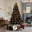 Arbre de Noël articulé artificiel 6 pi avec 920 branches en PVC, 280 lumières DEL changeantes et un pied en métal