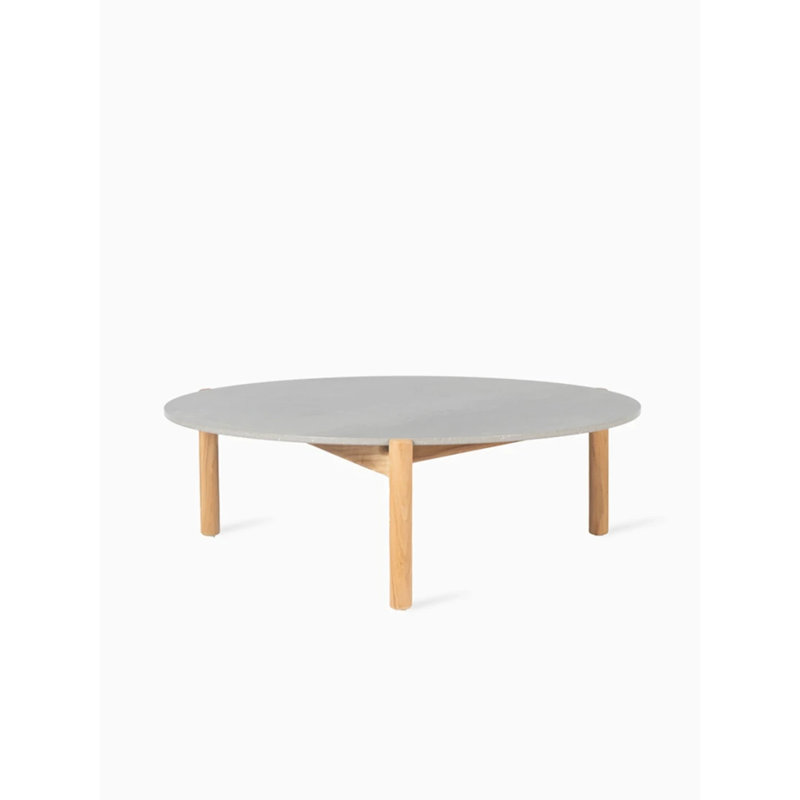 Oda Outdoor Round Coffee Table, 11.81" H x 37.01" W x 37.01" D, Flint