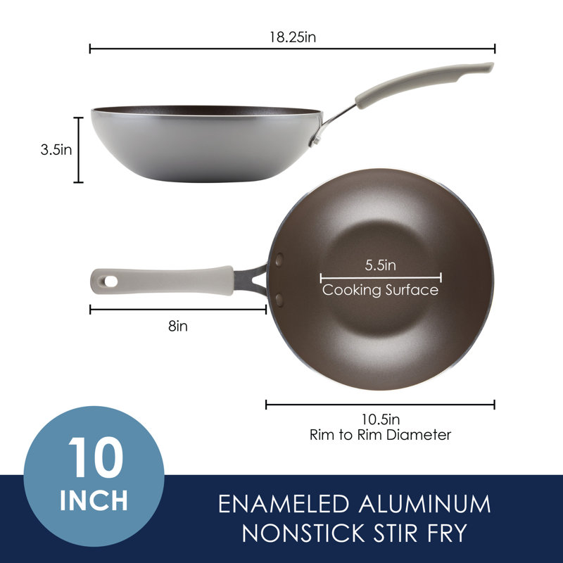 Rachael Ray Cook Create Aluminum Nonstick Stir Fry Pan, Gray