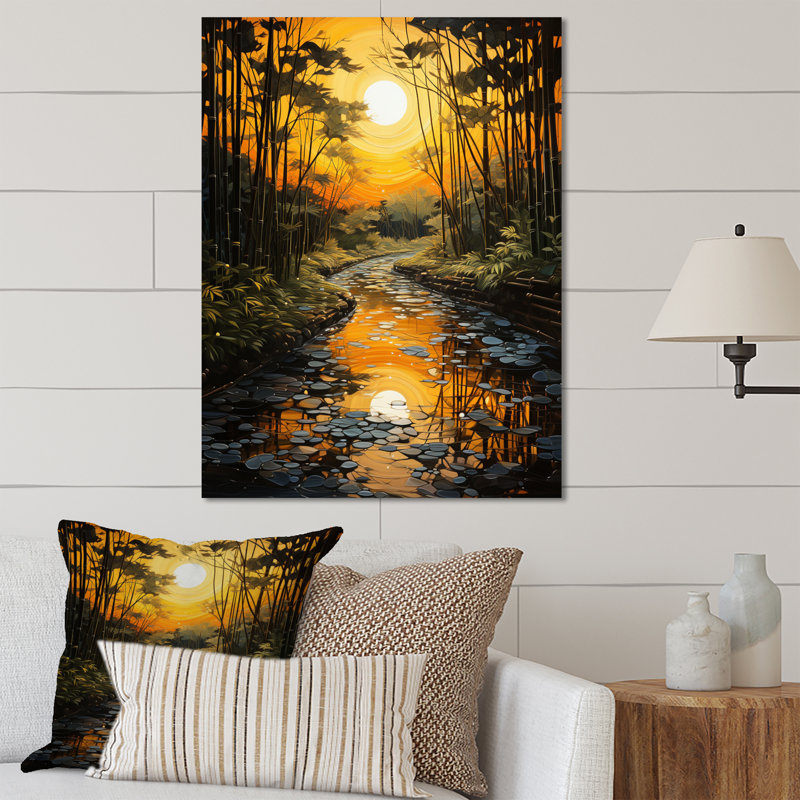 Asian Art Bamboo Whisper IV - Salon asiatique d'art mural en métal, H 32 po x l 24 po x P 1 po