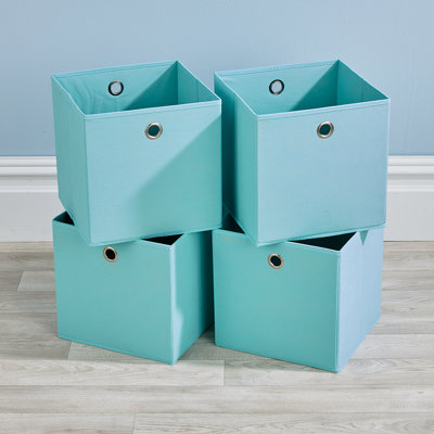 Pack of 4 Fabric Storage Cube Organiser Box